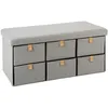 Image de Atmosphera Duo Pouf Pliant Double Gris Avec Rangement