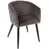Image de Atmosphera   Fauteuil Séjour Marlo Gris Foncé   Structure En Acier   Rembourrage Mousse Pu   Hauteur D'Assise 49 Cm   Dimensions L. 55 X L. 57 X H. 76 Cm