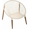 Image de Atmosphera - Fauteuil Raina Teck Tressé Coton Blanc Créateur D'Intérieur
