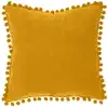 Image de Coussin Déhoussable Avec Pompons Ocre 40 X 40 Cm - Atmosphera