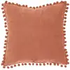 Image de Coussin Avec Pompons - Couleur Terracotta Rose - 40x40 Cm Atmosphera Créateur D'Intérieur