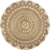 Image de Atmosphera - Tapis Rond En Jute - Beige Et Doré - D 115 Cm - Livraison Gratuite