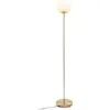 Image de Lampadaire avec abat-jour rond, métal, or, 134 cm