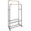 Image de 5five Simply Smart   Portant À Vêtements Double En Métal Noir H 150 Cm   Capacité 16 Kg   Espace De Rangement Compact Pour Chambre Et Entrée