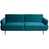 Image de Atmosphera - Canapé Convertible Jack 3 Places Velours Bleu Canard Créateur D'Intérieur