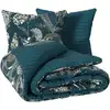 Image de Atmosphera   Parure De Lit 240 X 220 Cm   Housse De Couette Avec 2 Taies   100% Coton   Motif Paon Bleu Canard   Lavable En Machine