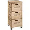 Image de 5five Simply Smart   Commode En Bois De Paulownia Avec 3 Tiroirs   Dimensions L. 34 X P. 31,4 X H. 82,2 Cm   Sur Roulettes Pour Déplacement Facile