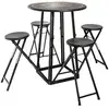 Image de Table 4 Chaises D Extérieur Noir Et Blanc D77,5cm Atmosphera Créateur D'Intérieur