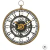 Image de Atmosphera   Horloge Murale Vintage En Métal Vieilli D. 26,5 Cm   Mécanisme À L'Ancienne   Installation Facile Pour Salon Ou Bureau