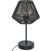 Image de Lampe droite à poser en métal et en corde "Jily" - Noir - H 34 x D 19,5 cm