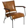 Image de Atmosphera - Fauteuil Hoper Cuir Marron Cognac Créateur D'Intérieur