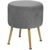 Image de Atmosphera - Tabouret Velours Plisse Solaro Gris