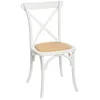 Image de Chaise De Table Style Bistrot En Bois Blanc Et Rotin Tressé Atmosphera