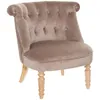 Image de Atmosphera - Fauteuil Velours Crapaud Taupe