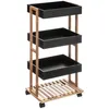 Image de 5five Simply Smart - Desserte Roulante 4 Niveaux En Bambou Et Bois Noir H 87 Cm - Five