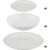 Image de Service 18 Assiettes Blanches Design épuré, Usage Quotidien - Secret Of Gourmet