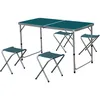 Image de Table Pliante Avec 4 Tabourets - Aluminium - Livraison Gratuite - Gris