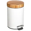 Image de 5five Simply Smart - Poubelle De Salle De Bain En Bambou Blanc 3l - Collection 'natureo'