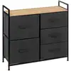 Image de Five - Rangement 5 Tiroirs Tissu Gris Anthracite - 5