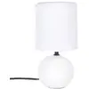 Image de Lampe de nuit blanche Boule, éclairage décoratif avec abat-jour et socle en céramique E14