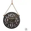 Image de Pendule Imprimée London Avec Corde - D 52 Cm - Noir - Livraison Gratuite