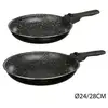 Image de Secret De Gourmet - Set 2 Poeles 24/28cm Pierre + 1 Poignee Amovible