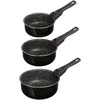 Image de Set de trois poêles antiadhésives en aluminium avec poignée ergonomique