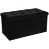 Image de Atmosphera - Pouf Pliable Velours Lysandre Noir