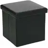 Image de Pouf Pliant Noir En Mdf Avec Revêtement En Polyester Et Rembourrage En Polyuréthane   Dimensions 38x38 Cm   Atmosphera Créateur D'Intérieur