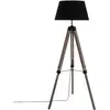 Image de Lampadaire RUNO avec abat-jour gris, en bois, hauteur 145 cm