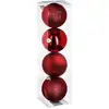 Image de Déco De Sapin Lot De 4 Boules De Noël D 8 Cm - Rouge - Feeric Christmas