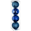 Image de Fééric Lights And Christmas - Déco De Sapin Lot De 4 Boules De Noël D 8 Cm - Bleu Nuit - Feeric Christmas