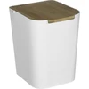 Image de 5five Simply Smart Poubelle Natureo en plastique bambou blanc/marron 24,5cm x 22cm x 18cm