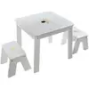 Image de Atmosphera - Ensemble Table + 2 Tabourets Enfant Blanc Doré Dream
