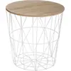 Image de Atmosphera Créateur d'intérieur Table en osier Kumi Métal Plateau MDF blanc marron 41 cm x 40 cm