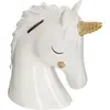 Image de Coffre À Monnaie Enfantin En Forme D'Unicorn Blanc Avec Corne Dorée, 16 Cm, Décoration Créateur D'Intérieur Atmosphera