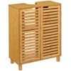 Image de 5five Simply Smart - Armoire De Rangement Pour Lavabo Sicela En Bambou, 2 Portes, 1 Étagère, Fermetures Magnétiques, Coloris Marron, Dimensions 60 Cm