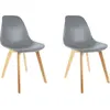 Image de Lot de 2 Chaises - HOME DECO FACTORY - Scandinaves - Grises