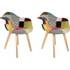 Image de Lot de 2 Fauteuils - HOME DECO FACTORY - Patchwork - Scandinave - Multicolore