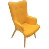 Image de The Home Deco Factory - Fauteuil Helsinki Jaune Design Patchwork Home Deco Factory