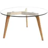 Image de The Home Deco Factory - Table Basse Ronde Design Bois Et Verre Alexia