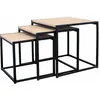Image de The Home Deco Factory - Tables Carrées Gigognes Métal Et Bois (lot De 3)