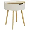 Image de The Home Deco Factory - Table D'Appoint Ronde Coffre Intégré Blanc