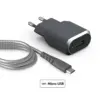 Image de Chargeur maison 2.4A IC Smart + Câble renforcé USB A/micro USB Garanti à vie Gris Force Power - Neuf