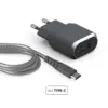 Image de Chargeur maison 3A IC Smart + Câble renforcé USB A/USB C Garanti à vie Gris Force Power - Neuf