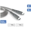 Image de Câble Ultra-renforcé USB C/USB C 2m 5A Garanti à vie Gris - 100% Plastique recyclé Force Power - Neuf