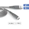 Image de Câble Ultra-Renforcé USB A / USB C 3A 3m FastCharge 15W Gris + Garantie à vie Force Power - Neuf