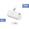 Image de Powerbank Connecteur Intégré USB C 5000mAh 1 port USB C 20W PD/QC Blanc + Garantie à vie Force Power Lite - Neuf