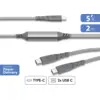 Image de Câble Ultra-Renforcé Double USB C / USB C+C 5A 2m PD 100W Gris + Garantie à vie Force Power - Neuf