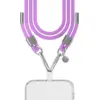 Image de Bandoulière Cordon Universelle Amovible Violette détails Argent + Garantie à vie Force Case - Neuf